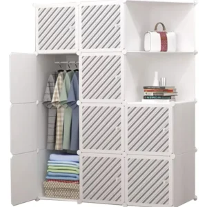 Armário Portátil, Armazenamento Multiuso, Branco, 10 Portas - Imagem 3