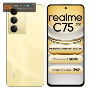 Smartphone Celular Realme C75 5g 256gb 8gb Ram Dourado Dual Sim Ultrarresistência À Água Ip69 Mediatek Dimensity 6300 - Imagem 1