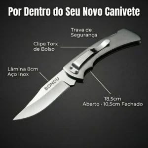 Canivete Inox Pescaria Caça Com Trava Estilo Zebu - Bondu Inox - Imagem 2