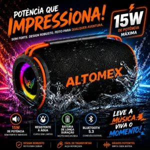 Caixa Caixinha De Som Bluetooth Pendrive Fm Sd Portátil Ipx6 - Imagem 3