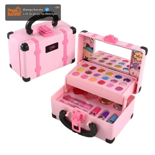 Kit Maleta Maquiagem Infantil Lavável Completa Menina
