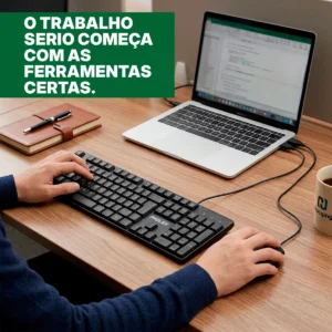 Kit Teclado E Mouse Óptico Usb Com Fio Abnt2 Pc E Notebook Pholex - Imagem 6