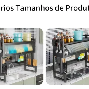 Escorredor De Pratos E Louça Cozinha Suspensa Reforçado 85cm - Imagem 3