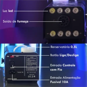 Máquina De Fumaça 600w Dmx Led Para Festa Balada C/ Controle - Imagem 6