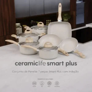 Jogo De Panelas 7 Ceramic Life Smart Plus Areia Brinox - Imagem 4