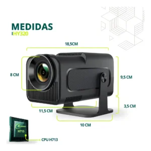 Mini Projetor Hy320 Wi-fi Android Smart Tv Streaming Cor Preto - Imagem 8