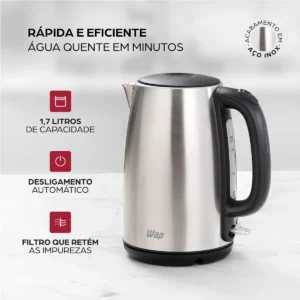 Chaleira Elétrica WAP WCE1 1,7L com Base Giratória 360° e Desligamento Automático - Imagem 4