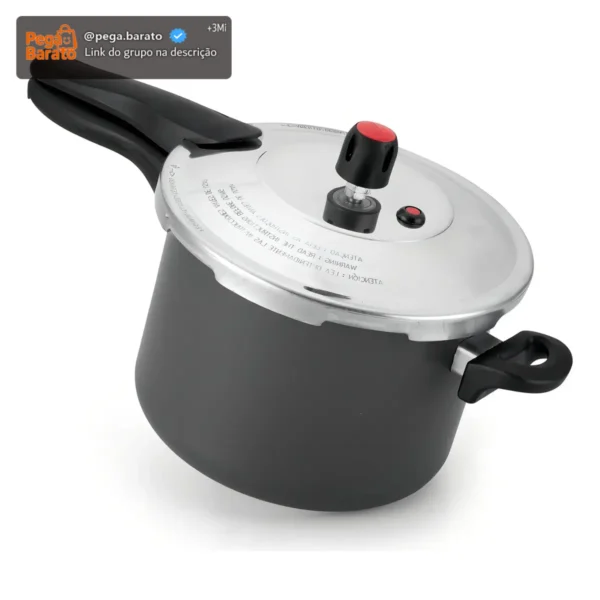 Panela de Pressão 4,5L Teflon Antiaderente Alegrete Cinza