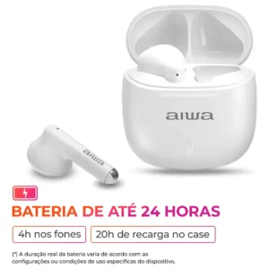 Fone De Ouvido AWS-EB-05-W Earbud Branco Aiwa Bivolt Branco - Imagem 5