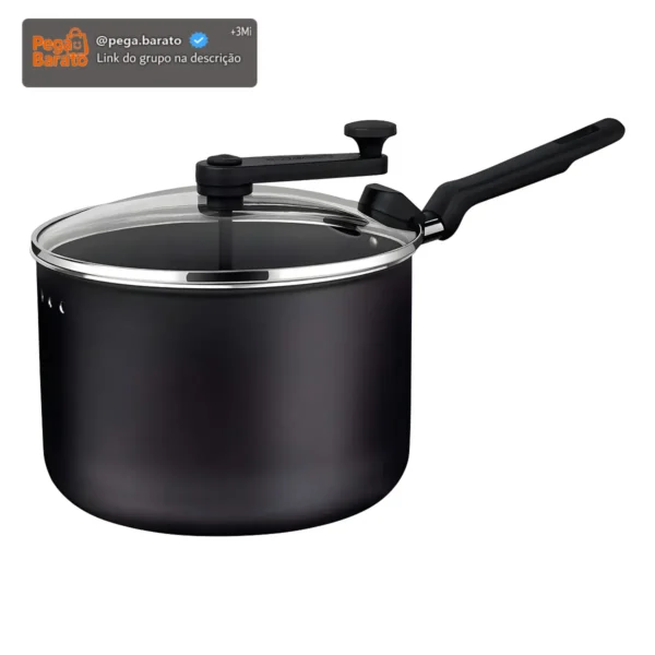 Panela Pipoqueira Tramontina 3,5l Faz Pipoca Doce/salgada Cor Preto
