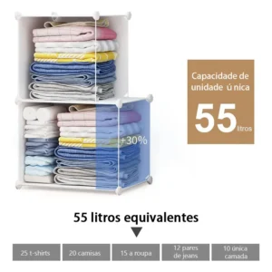 Armário Portátil, Armazenamento Multiuso, Branco, 10 Portas - Imagem 5