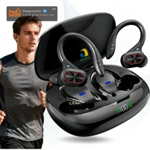 Fone de Ouvido JSKJ S730 TWS Bluetooth 5.4 Com Gancho Esportivo e LED - Imagem 1