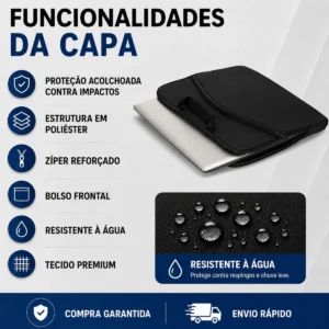 Case Pasta Maleta Capa Para Ultrabook Notebook 14,1/15,6 Pol - Imagem 3