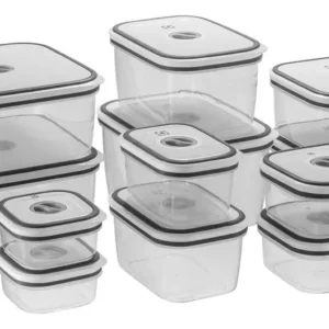 Electrolux Kit 12 Potes Herméticos de Plástico Retangulares, Multiuso, Vedação Silicone, BPA Free, Porta Mantimentos, Empilháveis - Imagem 3