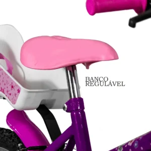 Bicicleta Aro 20 Roda Lateral Cadeirinha Boneca Violeta/pink - Imagem 7