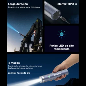 Lanterna Philips Sfl1188 Compacta E Potente Preto Branco - Imagem 7