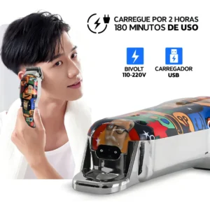 Maquina Cortar Cabelo Kemei Profissional Grafites Max-2092 Cor Estampada - Imagem 5