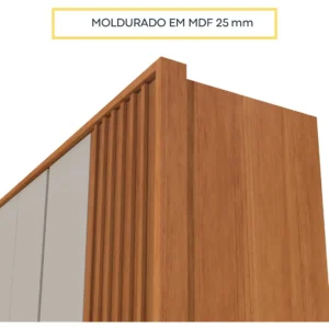 Guarda-Roupa Casal Espresso Móveis Ripado 6 Portas 6 Gavetas 275cm Cinamomo/Off White - Imagem 7