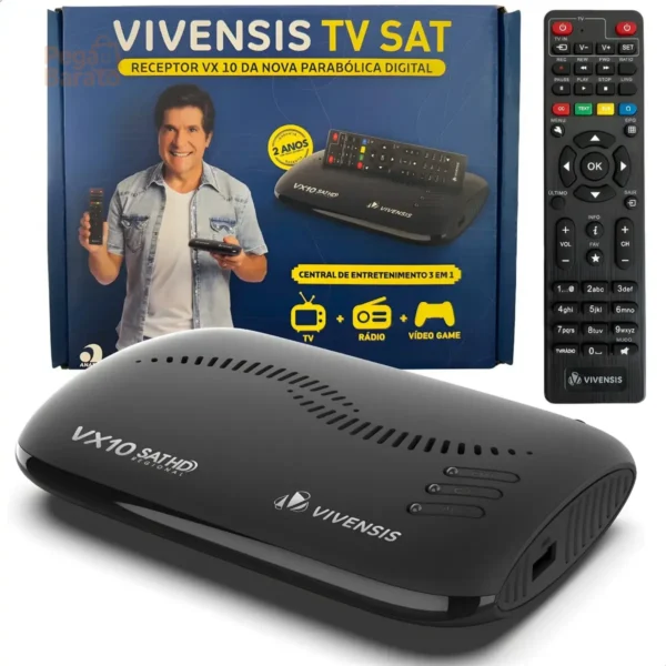 Receptor Vivensis VX10 Nova Parabólica Digital Sathd Regional cor preto