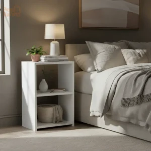 Mesa De Cabeceira Cama Quarto Branco 50cm - Imagem 1