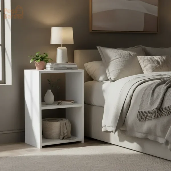 Mesa De Cabeceira Cama Quarto Branco 50cm