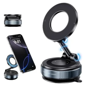 Suporte Veicular Magnético com Ventosa, para Celular no Painel ou Para-brisa Ajustável 360° - Imagem 1