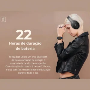 Fone De Ouvido Headphone Dapon H02d Bluetooth 5.1 Over-ear 22 Horas De Bateria Bege - Imagem 8