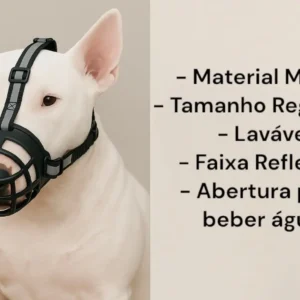 Focinheira Bull Terrier Cachorros Grandes Silicone Ajustável - Imagem 2