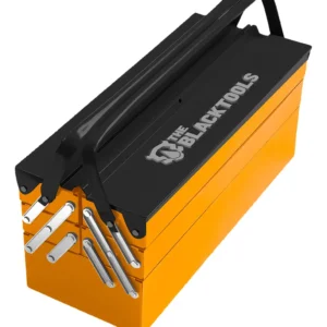 Caixa De Ferramentas Sanfonada Com 5 Gavetas Preto/laranja De Metal 20cm X 42cm X 29cm Ttb500 The Black Tools - Imagem 1