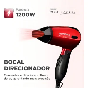 Secador de cabelo dobrável Mondial Max Travel 1200w Sc-10 - Imagem 3
