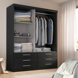 Guarda Roupa Tonielque Móveis GR Capri 2P/Esp Onix - Imagem 5