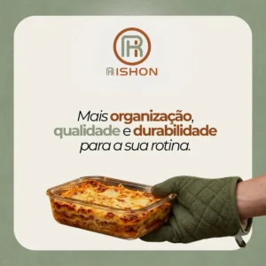 Kit 10 Pote De Vidro Marmita Hermético 370ml Freezer Fitness Rishon - Imagem 7
