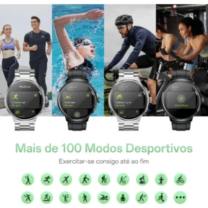Relógio Inteligente Aolon Prime3 Tela Amoled AGPS 1.43 Aod IP68 Faz Chamadas 1atm Preto - Imagem 8