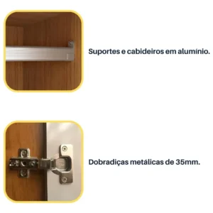Guarda-Roupa Casal Espresso Móveis Ripado 6 Portas 6 Gavetas 275cm Cinamomo/Off White - Imagem 4