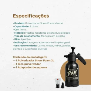 Snow Foam Pulverizador Manual Borrifador Alta Pressão 2 Litros Com 2 Bicos Espuma Automotivo Lavagem Carro Moto Limpeza Jardim - Imagem 5