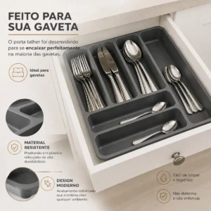 Porta Talheres De Gaveta Com Divisórias Organizador Cozinha - Imagem 3
