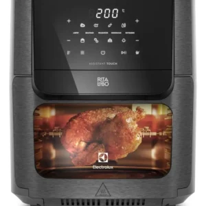 Air Fryer Forno 5 em 1 12L 1700W Digital Espeto Giratório 2 Bandejas Antiaderentes 10 funções 7 Receitas aviso sonoro Fritadeira Elétrica sem Óleo Forno Bancada Electrolux EAF90 Grafite - Imagem 4