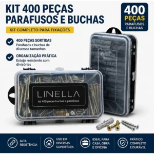 Kit 400 Peças Parafusos E Buchas P/ Parede Com Organizador - Imagem 4