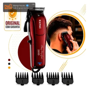 Máquina Kemei De Cortar Cabelo Sem Fio Recarregável Km-2600 - Imagem 1