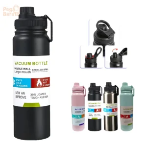800mlgarrafa Térmica Água Squeeze Inox Academiaquente E Frio - Imagem 1