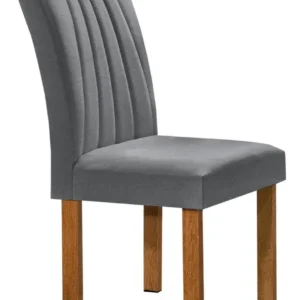 Conjunto Mesa Jantar Vidro 4 Cadeiras Madeira Cinza Kyra Cel Móveis - Imagem 3