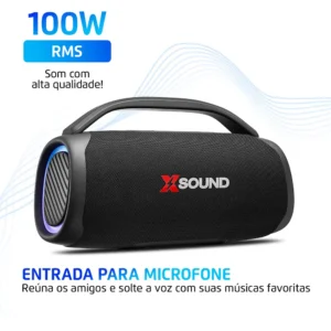 Caixa De Som Boombox Mondial Xsound- Bx-100-bl - 100w Cor Preto - Imagem 2