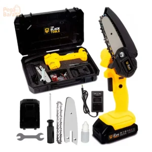 Motosserra Mini BTS-100 Bateria Recarregável 21v The Black Tools Cor Amarelo - Imagem 1