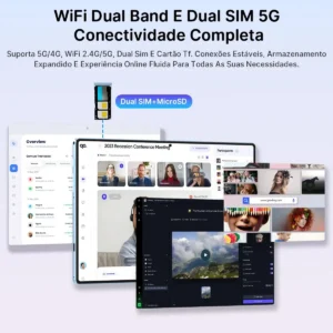 Tablet Hancdon S12 Android 15 12GB RAM 512GB Memória 11,6" Dual SIM Wi-Fi Kit Completo Com Teclado Mouse e Caneta Cor Cinza - Imagem 6