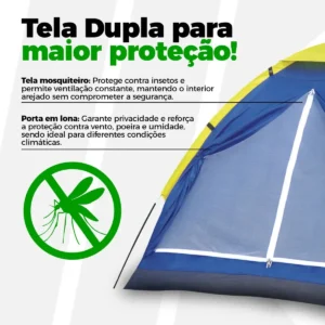 Kit Barraca Camping 4 Pessoas Iglu + Colchão Inflável Casal - Imagem 5