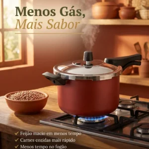 Panela de pressão 4,5 litros Alumínio Segura Reforçada Cozimento Rápido Econômica Fechamento Externo - Imagem 7