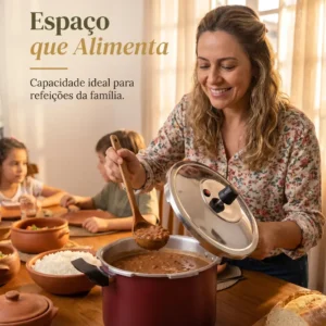 Panela de pressão 4,5 litros Alumínio Segura Reforçada Cozimento Rápido Econômica Fechamento Externo - Imagem 5