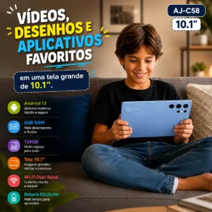 Tablet 10.1 4g 5g 6gb 128gb Android 13 Teclado Caneta Capa - Imagem 4