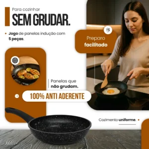 Jogo Panelas Indução Cerâmica Viena 5 Peças Casambiente - Imagem 5