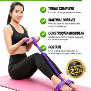Elástico Treino Extensor Exercícios Academia Em Casa Fitness - Imagem 4